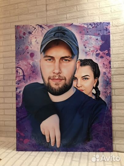 Портрет,Холсты на каркасе,Багетная рамка,Ладелика