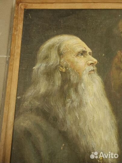 Старинная картина маслом на холсте