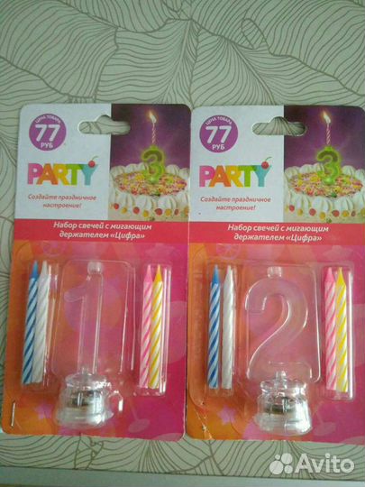 Набор свечей с мигающим держателем 