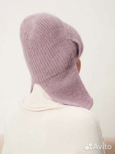 Шапка-ушанка зимняя женская фиолетовая