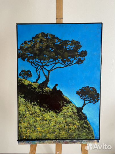 Картина холст масло пейзаж большая интерьерная