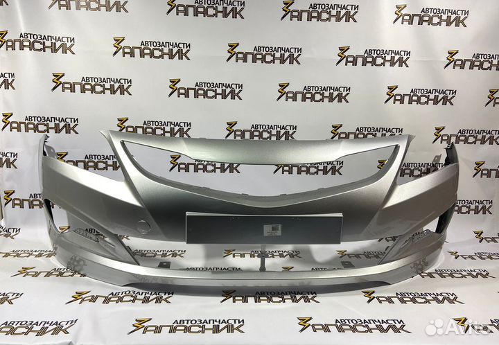 Бампер передний Solaris 2014-2017 RHM серебристый