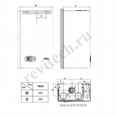 Котел газовый двухконтурный Ferroli Vitatech D F24