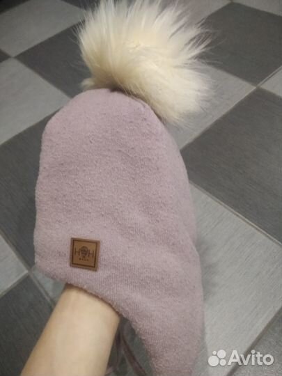 Теплая зимняя шапка с утеплителем