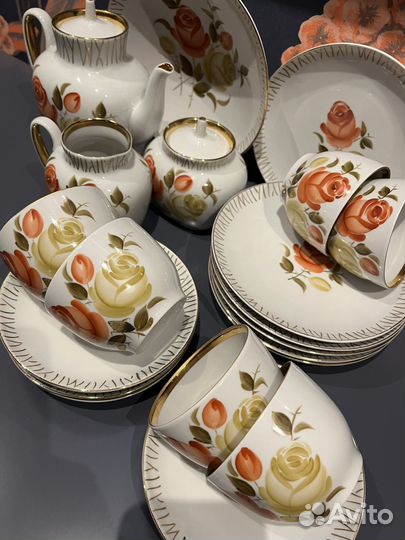 Фарфоровый сервиз чайный лфз СССР