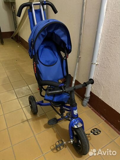 Детский велосипед с ручкой 3х колесный