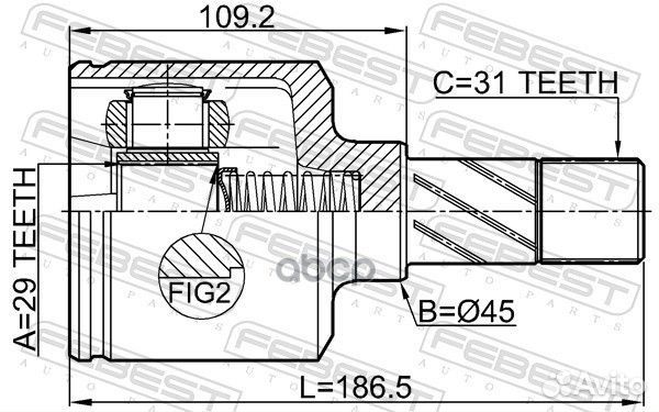 ШРУС внутр левый fiat ducato 2006- 2811-duclh