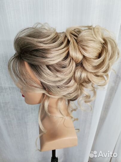 Манекен для причесок натуральные волосы