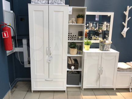 Шкаф распашной Бримнэс (Сириус) IKEA белый новый
