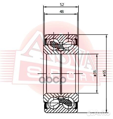 Подшипник ступичный задний (38X65X48X52) subaru