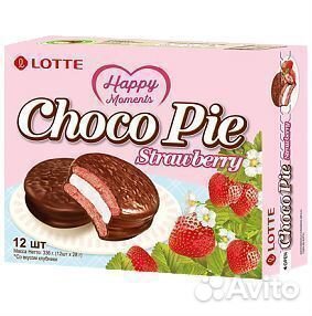 Опт - Пирожное Choco Pie Lotte Клубника 336г