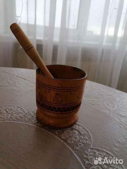 Деревянная ступа с пестиком