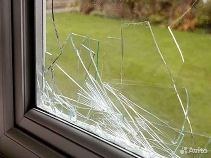 Ремонт окон, стеклопакет триплекс RAL1204