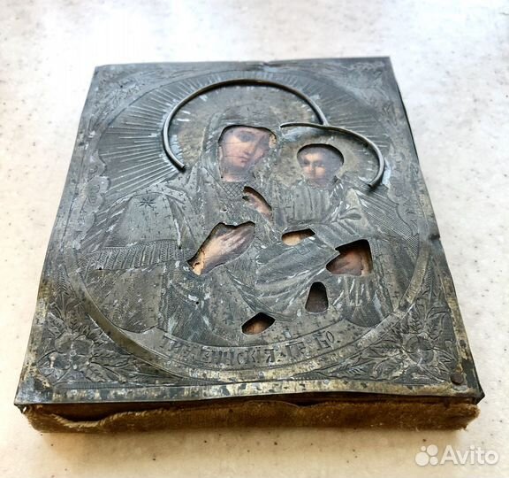 Старинная икона Тихвинская, XIX век