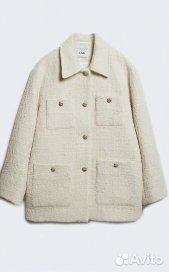 Lime полу пальто из букле