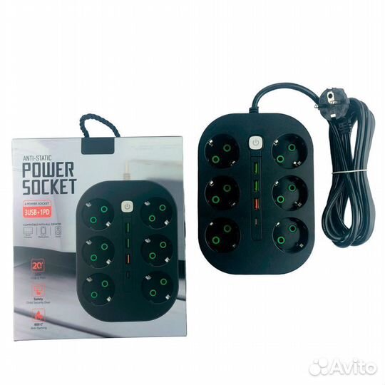 Сетевой фильтр 2м 6 розеток 220В