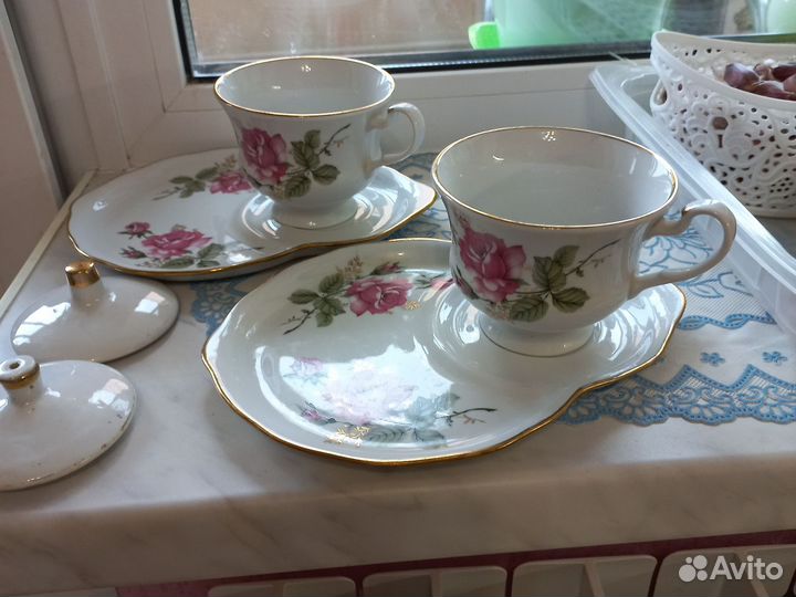 Чашки с блюдцами под торт 3 пары