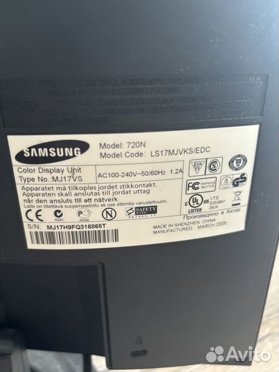 Монитор samsung 720n