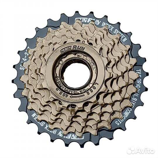 Трещотка sunrun FW-7I, 7 ск, 14-28T, 28T коричнева