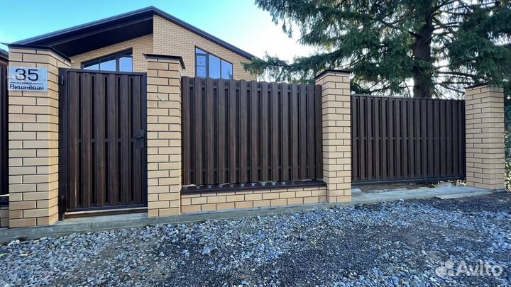 Кирпичные столбы для забора