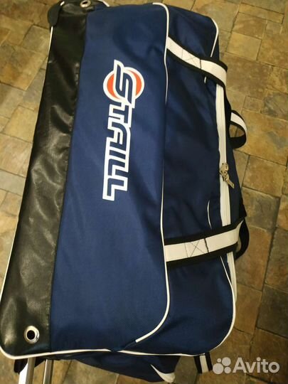 Баул хоккейный на колесах премиум синий