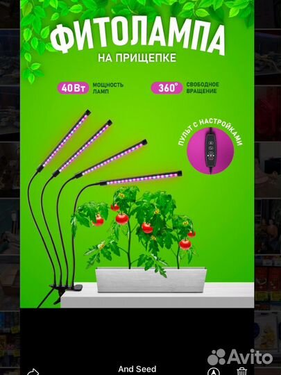 Фитолампа для растений для рассады новая