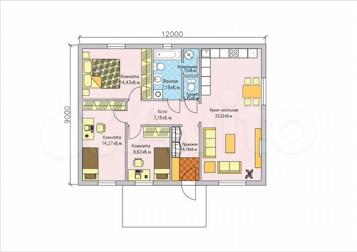 Дом 108 м² на участке 14 сот.