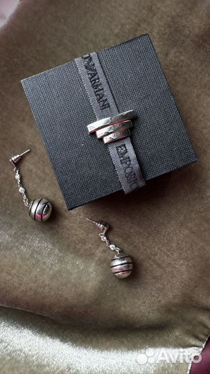 Серьги серебро Emporio Armani