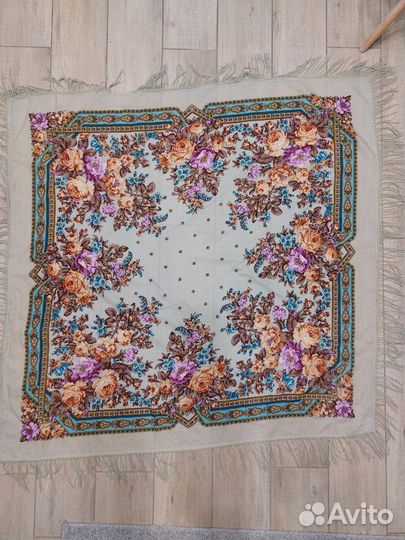 Павловопосадский платок 120х120 шерсть