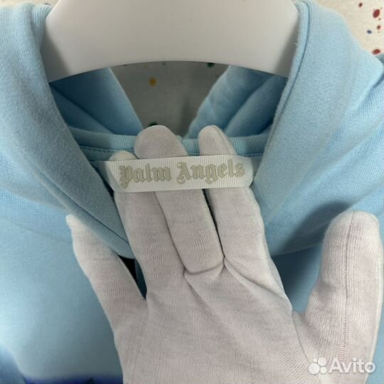 Худи Palm Angels Sprayed Logo Blue