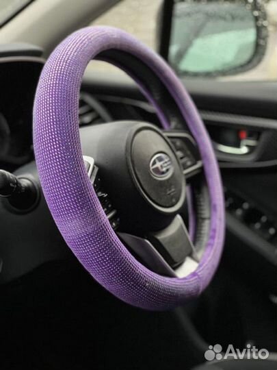 Оплетка руля со Стразами LUX Сиреневая B1501
