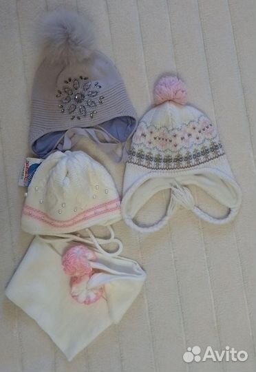 Шапки для девочки 44/46, 46/48, 50/52