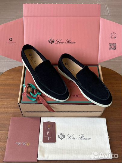 Лоферы мужские Loro Piana натуральная замша чёрные