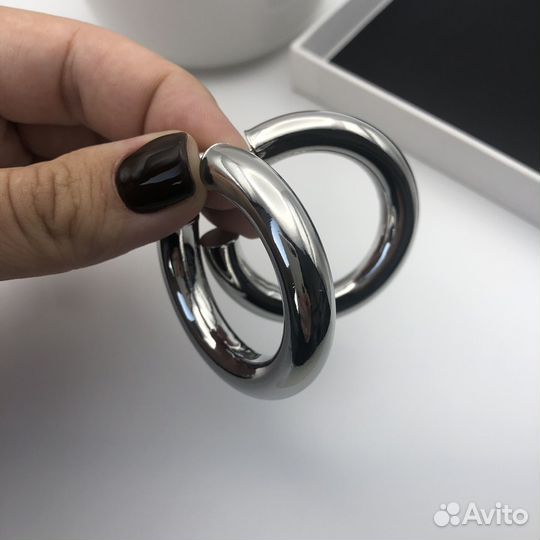 Серьги кольца крупные хупы PWE 1042