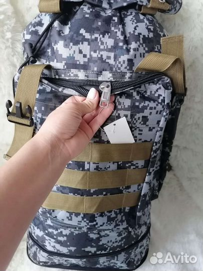 Новый походный туристический рюкзак пиксель серый