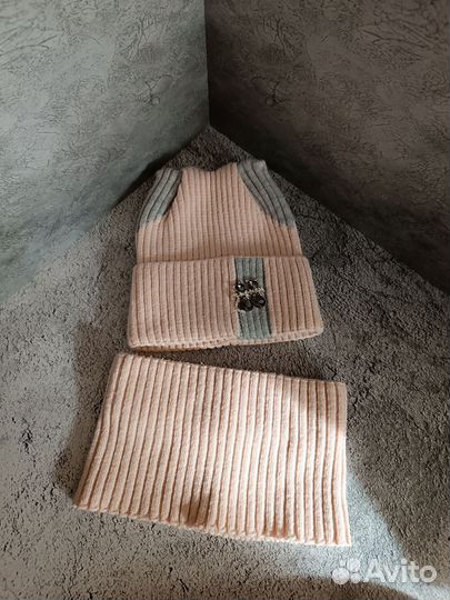 Комплект шапка и снуд для девочки