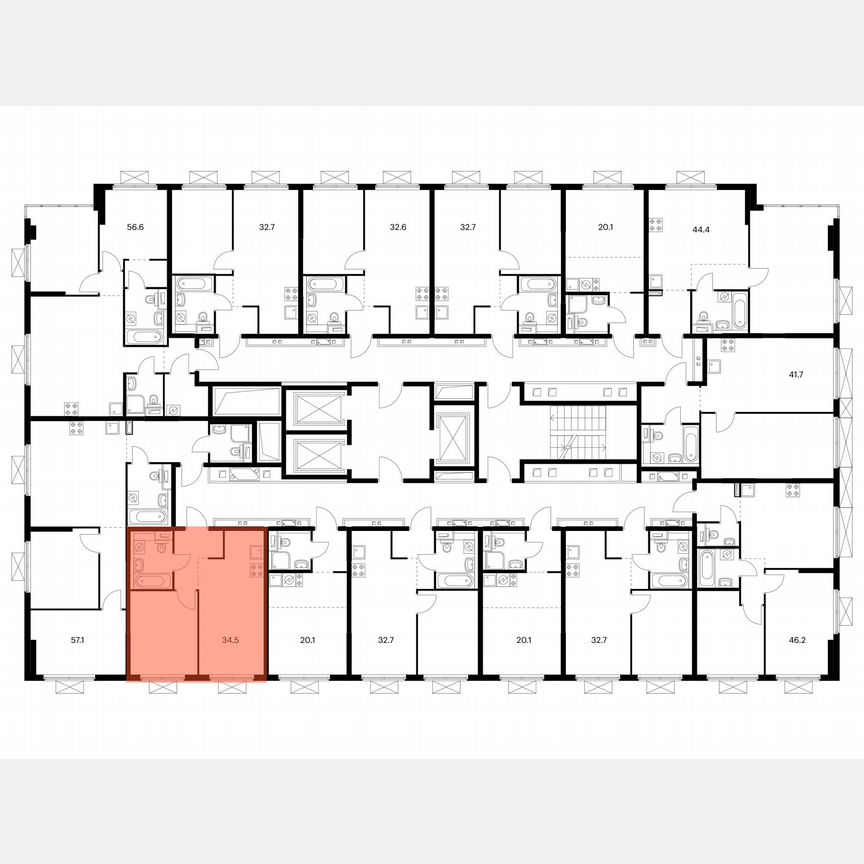1-к. квартира, 34,5 м², 19/19 эт.