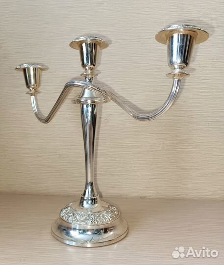 Подсвечники Queen Anne посеребрение с хранения