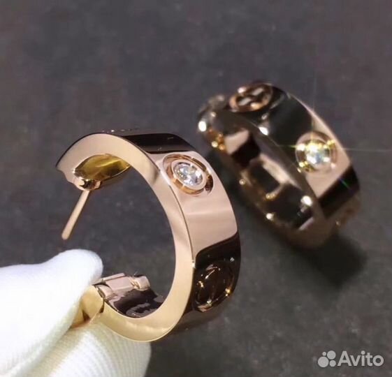 Золотые серьги Cartier