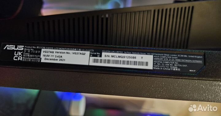 Игровой монитор asus 27