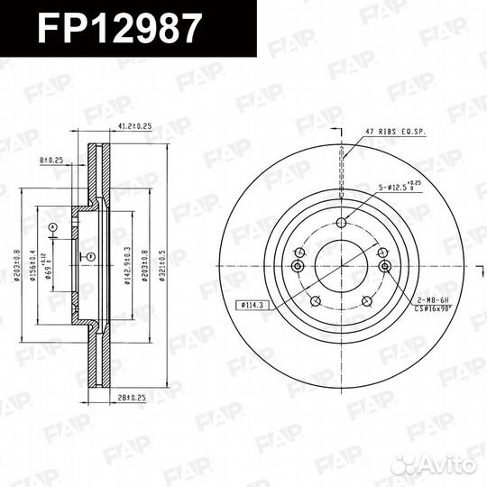 Диск тормозной FP12987 FAP Россия