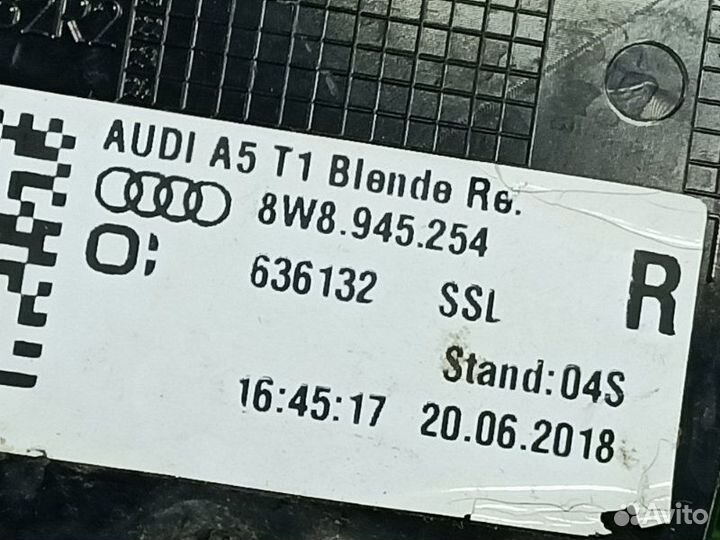 Накладка крышки багажника задняя правая Audi A5 F5