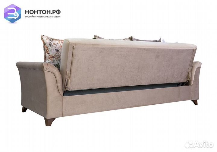 Диван книжка Ирис коричнево-бежевый / коричневые ц