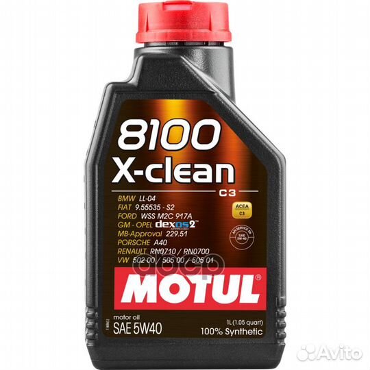 Motul Моторное масло 8100 5W40 X-Clean C3