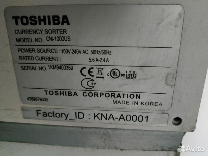 Toshiba cm-1000us сортировщик банкнот