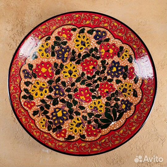 Ляган Риштанская Керамика 'Цветы', 42 см