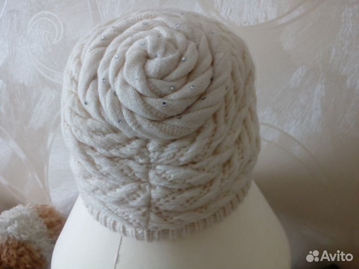 Шапка вязаная шерстяная