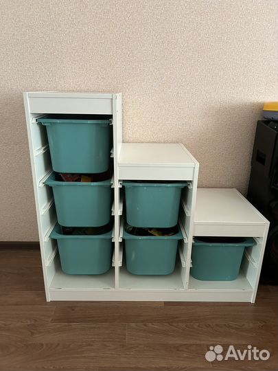 IKEA стеллаж горка c контейнерами