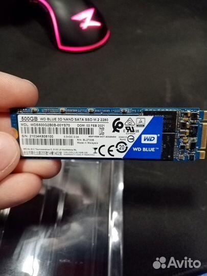 500 гб SSD M.2 накопитель WD Blue WDS500G2B0B