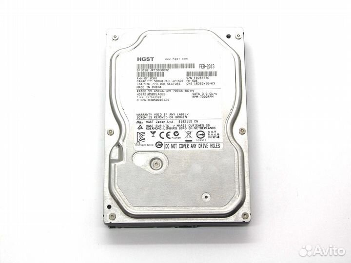 Жесткий диск hgst (Hitachi) 500Gb 7200 rpm SATA